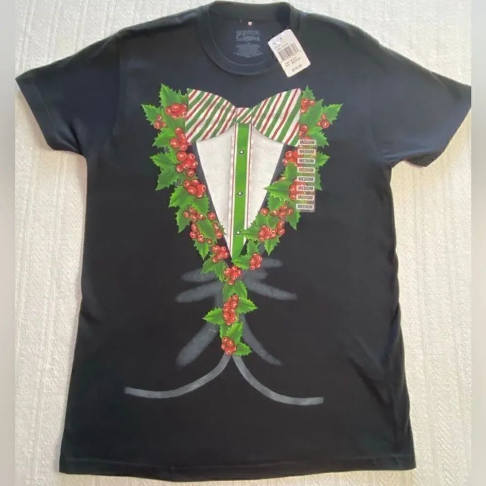 Authentic Classic Men’s Medium Christmas Black T-Shirt